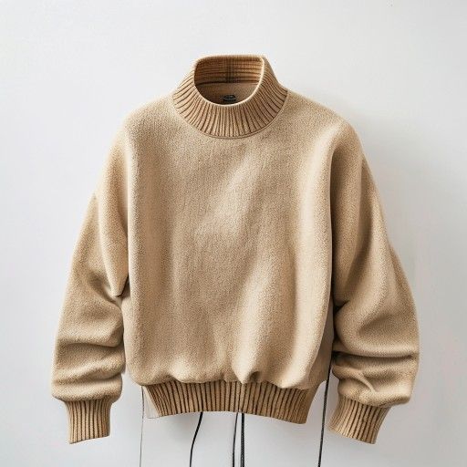 ウールクルーネックニット キャメル M